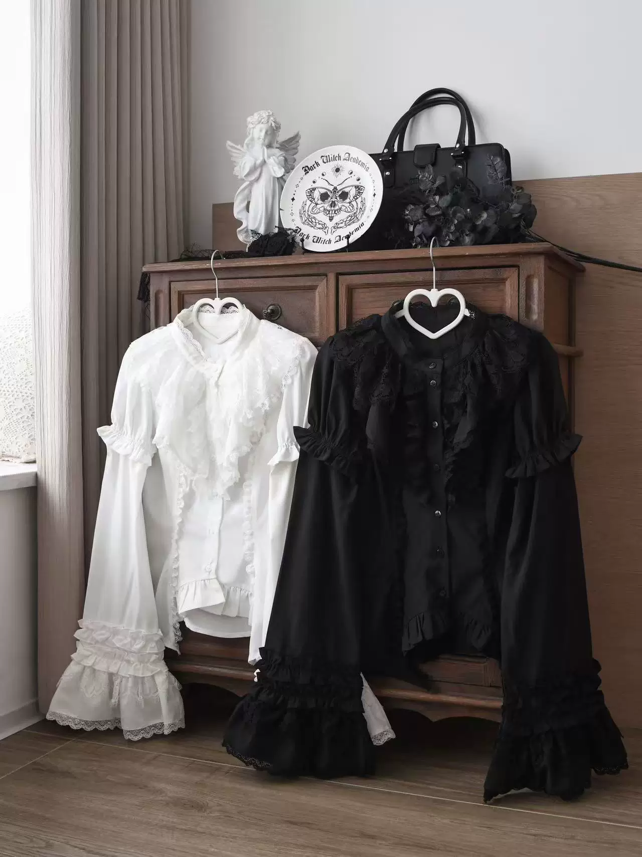 Gothic Lolita Shirt, Detachable Flared Sleeves - Image 13