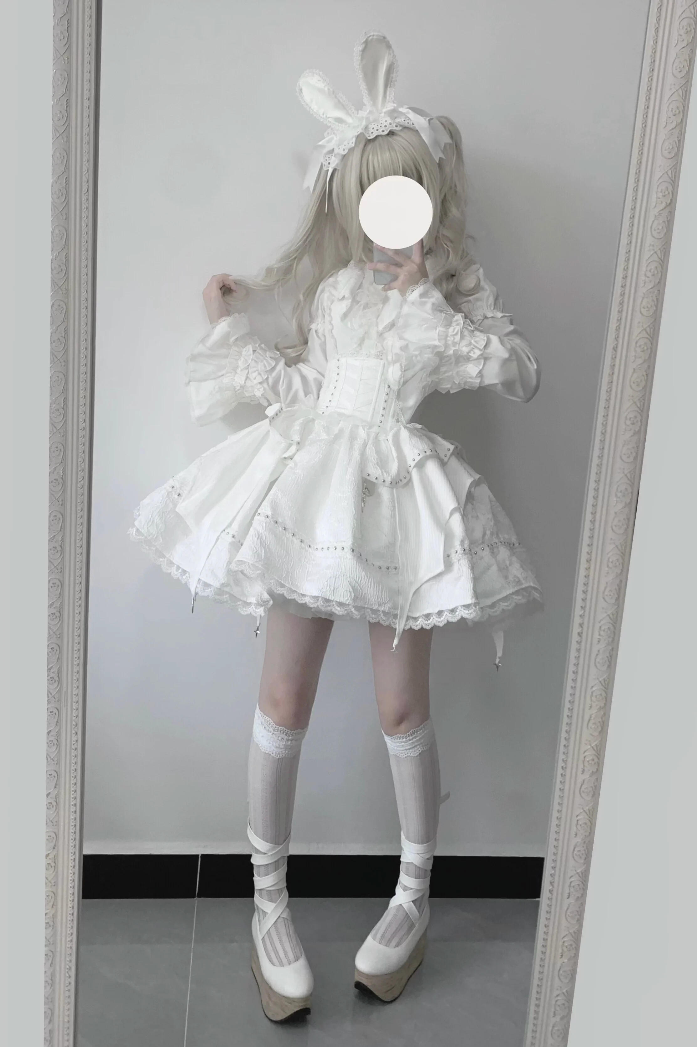 Gothic Lolita Shirt, Detachable Flared Sleeves - Image 9