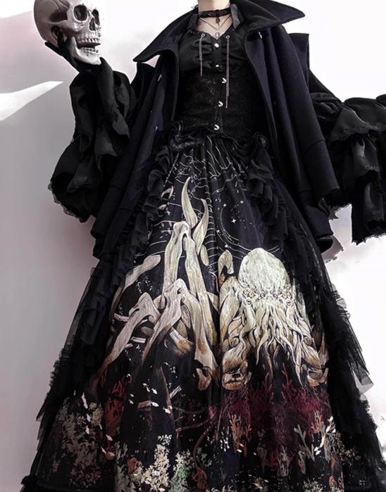 Reborn Ancient God - Gothic Lolita Shirt & Skirt Set - Image 11