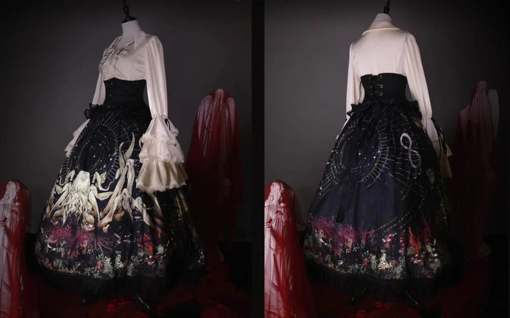 Reborn Ancient God - Gothic Lolita Shirt & Skirt Set - Image 26