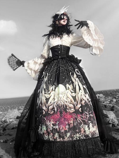 Reborn Ancient God - Gothic Lolita Shirt & Skirt Set - Image 3