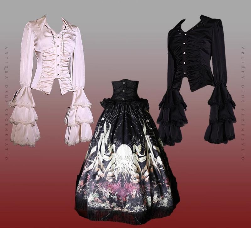 Reborn Ancient God - Gothic Lolita Shirt & Skirt Set - Image 38