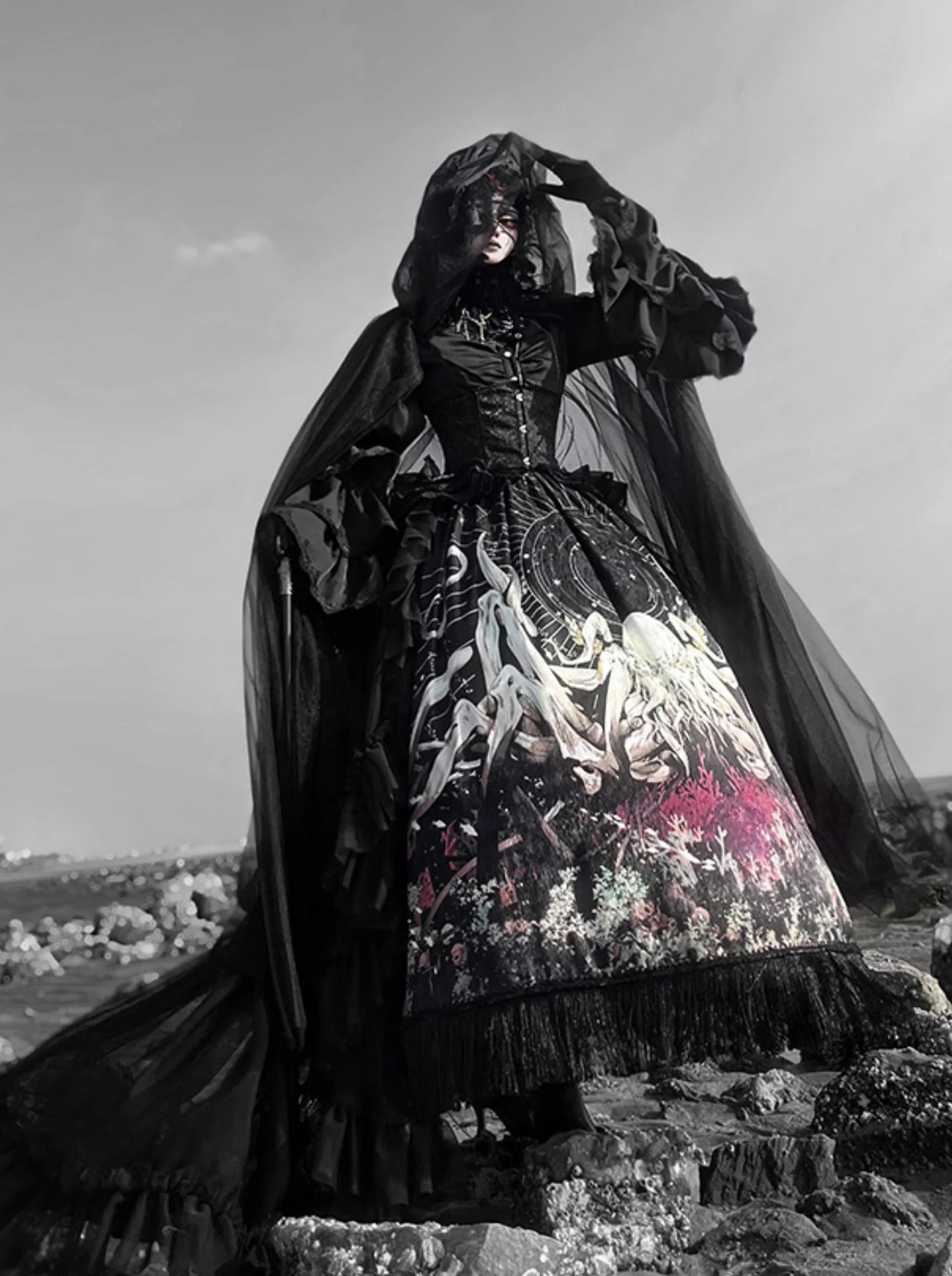 Reborn Ancient God - Gothic Lolita Shirt & Skirt Set - Image 5