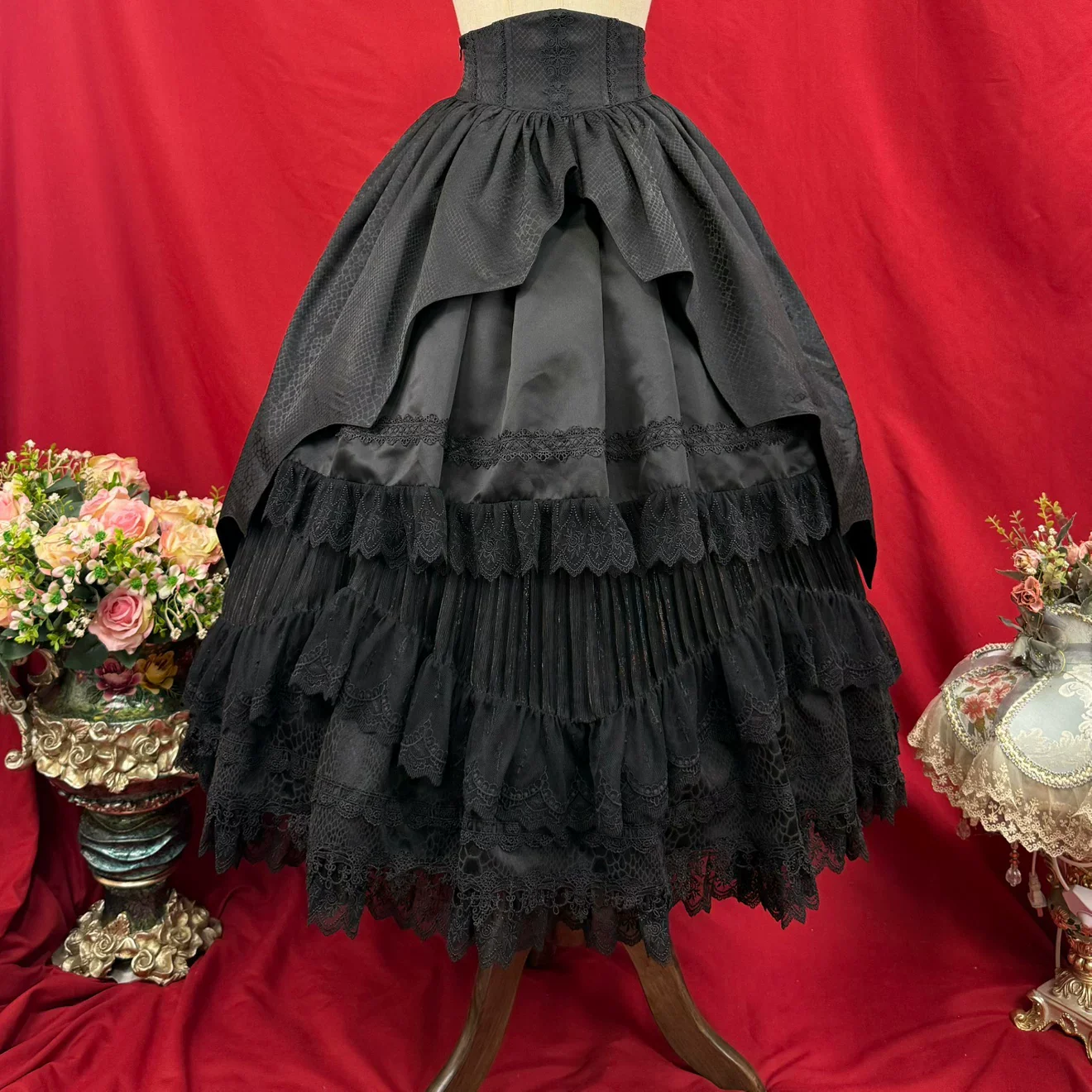 Broken Winged Bat - Gothic Lolita Shirt & SK Set, Bat-wing Shaped Hem - Image 15