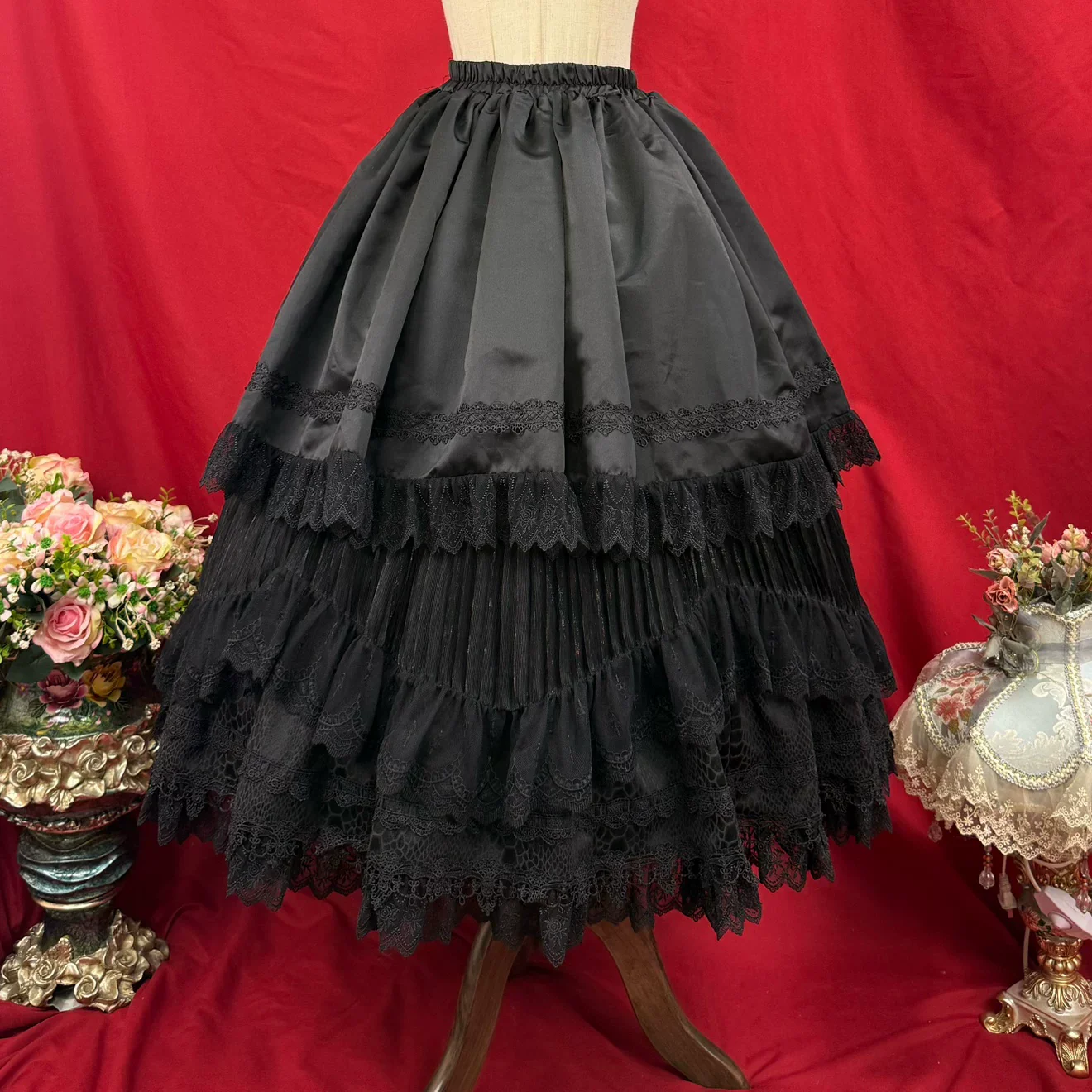 Broken Winged Bat - Gothic Lolita Shirt & SK Set, Bat-wing Shaped Hem - Image 17