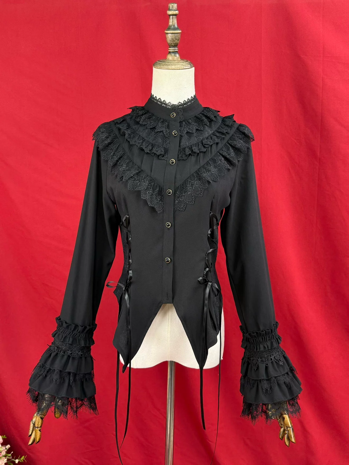 Broken Winged Bat - Gothic Lolita Shirt & SK Set, Bat-wing Shaped Hem - Image 3