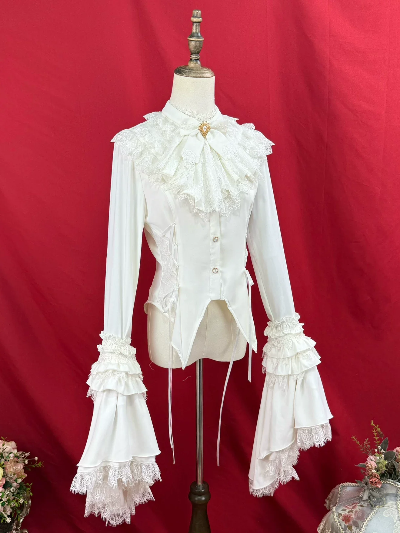Broken Winged Bat - Gothic Lolita Shirt & SK Set, Bat-wing Shaped Hem - Image 7