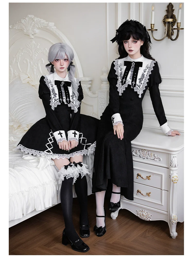 With PUJI - Rose Doll - Gothic Lolita Short OP, Mermaid Dress - Image 11