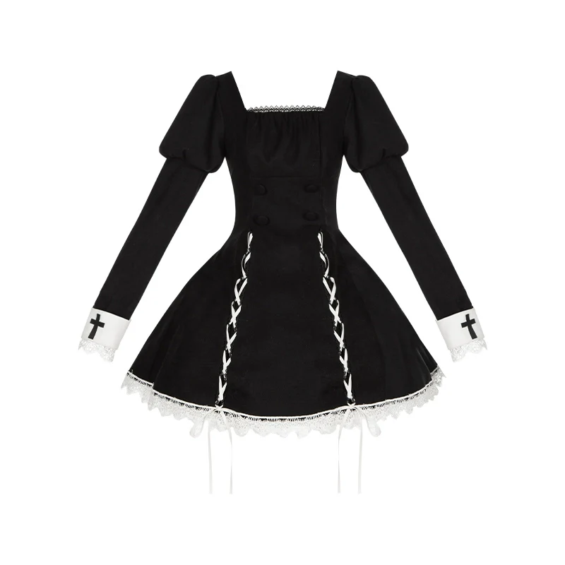 With PUJI - Rose Doll - Gothic Lolita Short OP, Mermaid Dress - Image 32