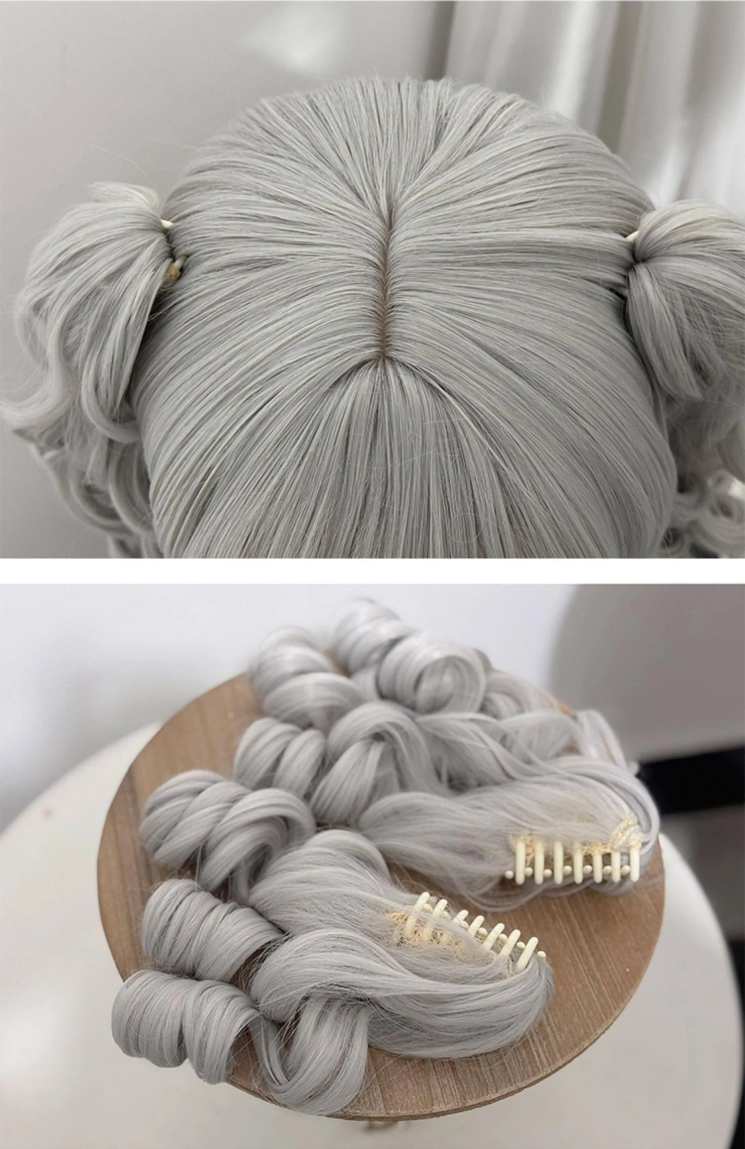 Gothic Lolita Short Wig, Detachable Curl Ponytails - Image 7