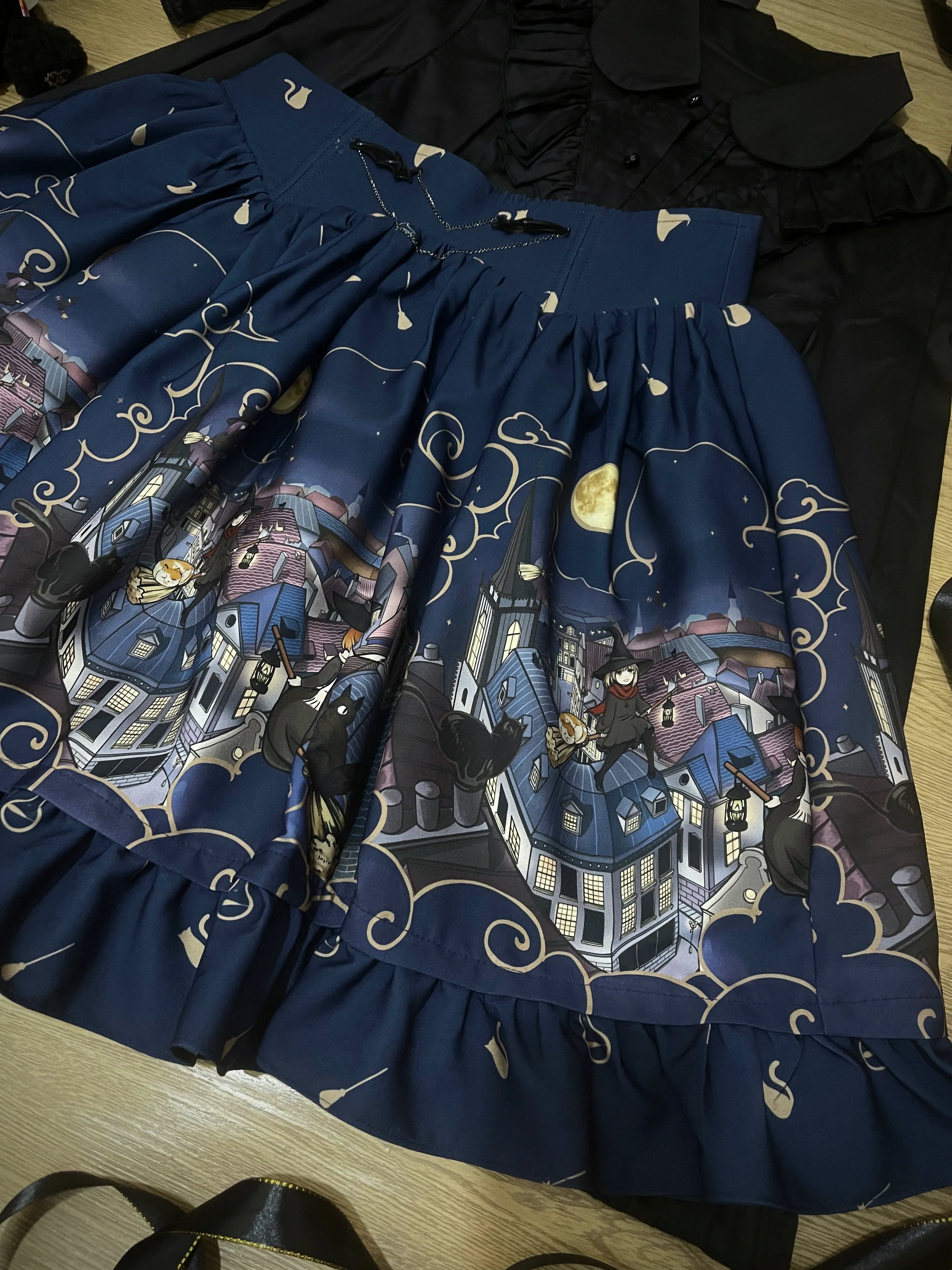Witching Night - Gothic Lolita SK Halloween Chiffon Skirt - Image 9