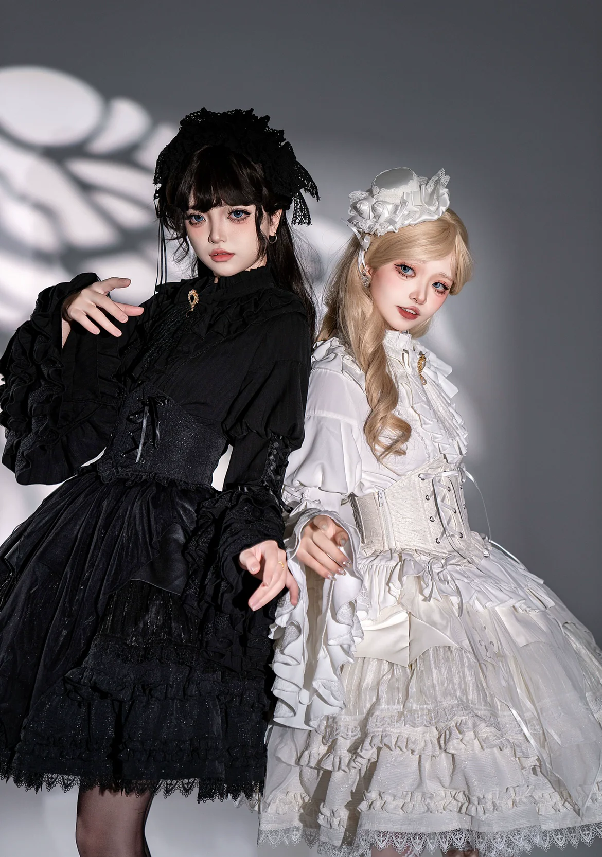 Good and Evil Angel - Gothic Lolita SK Set Retro Princess Sleeve Blouse - Image 3