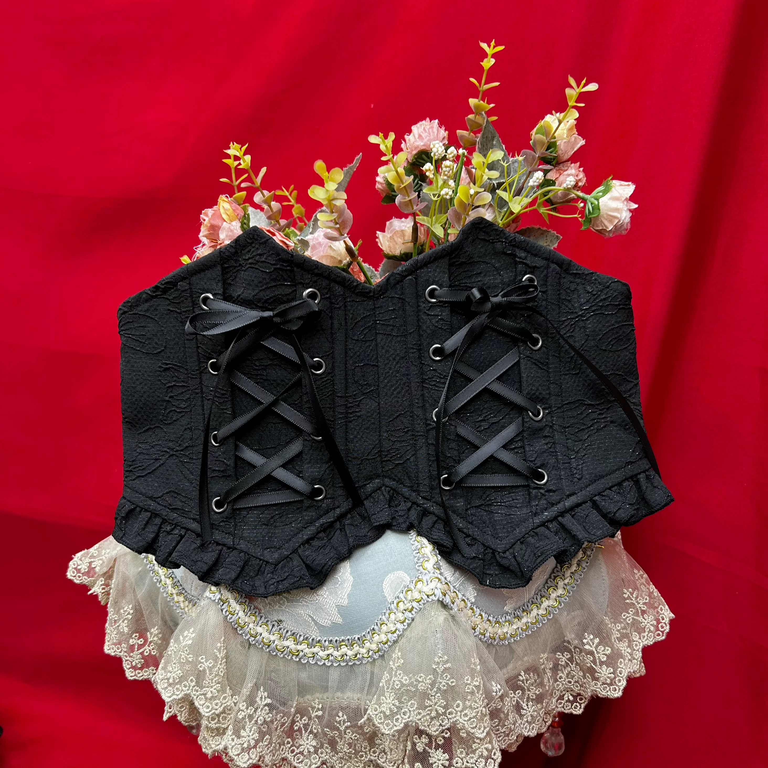 Good and Evil Angel - Gothic Lolita SK Set Retro Princess Sleeve Blouse - Image 36
