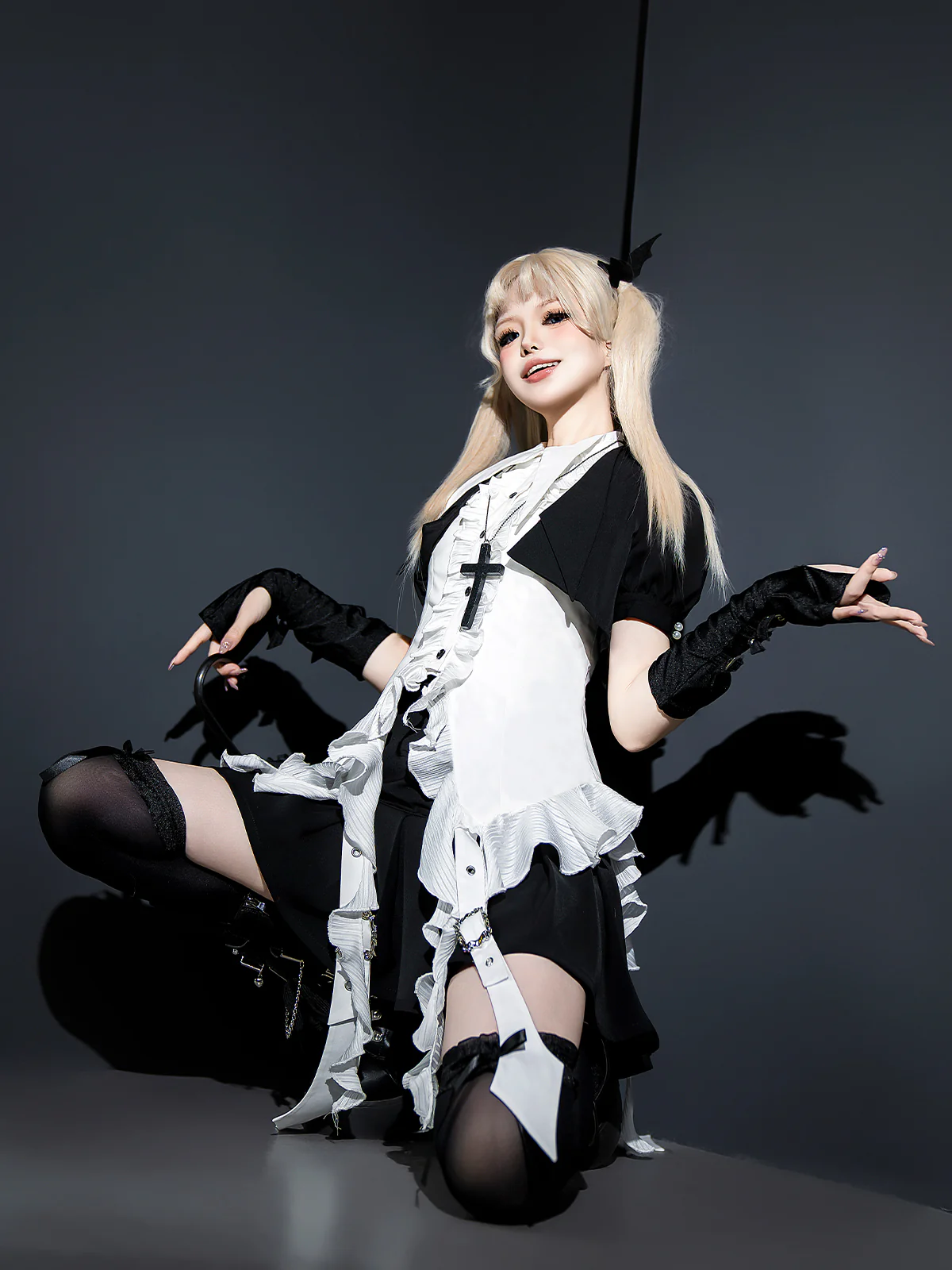 Shard Gem - Gothic Lolita Skirt Set with Sleeveless Shirt & Short Jacket - Image 5