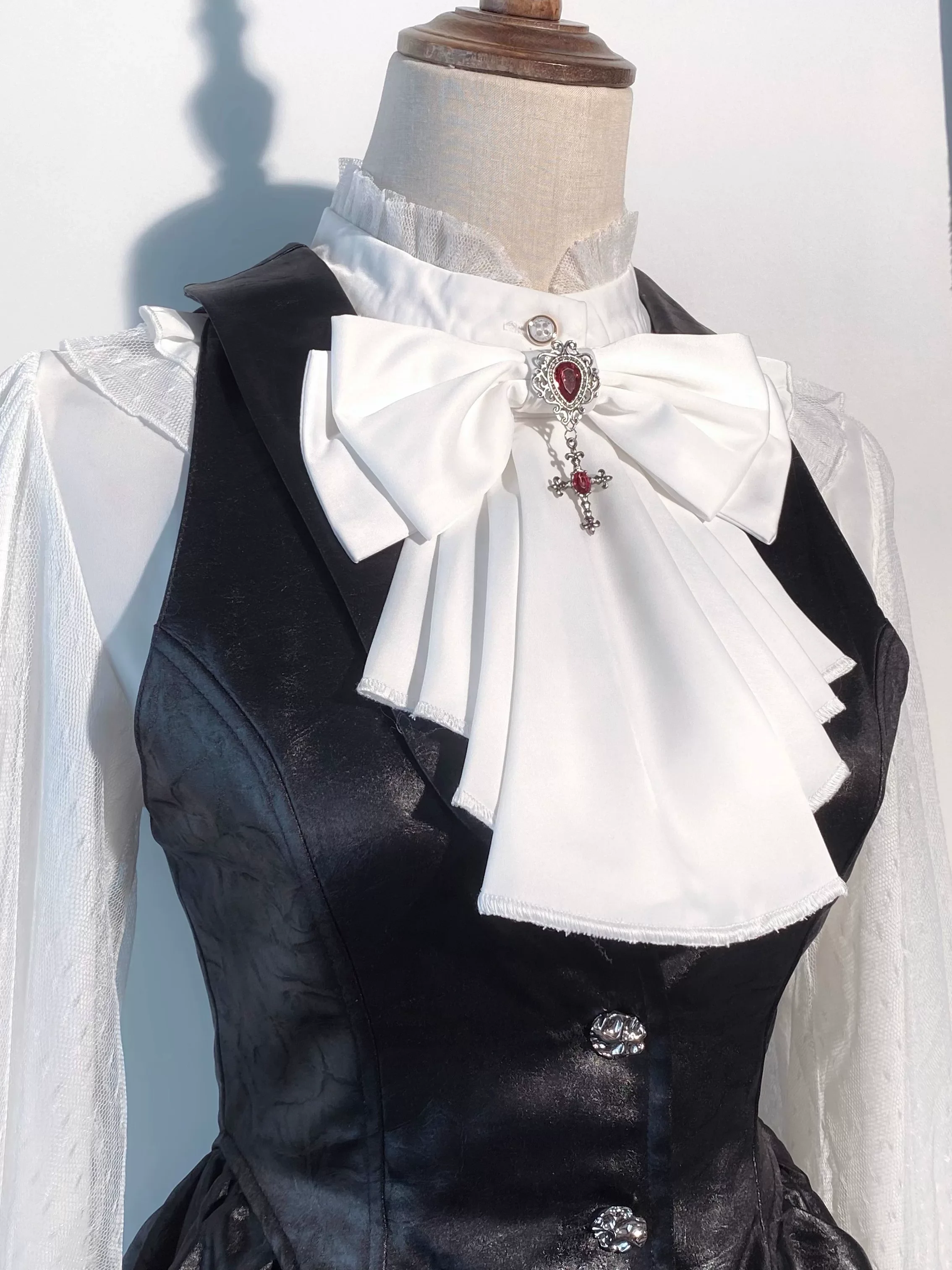 Bone Sword - Gothic Lolita Slim Fit Vest, Bone-sword Embroidery - Image 6