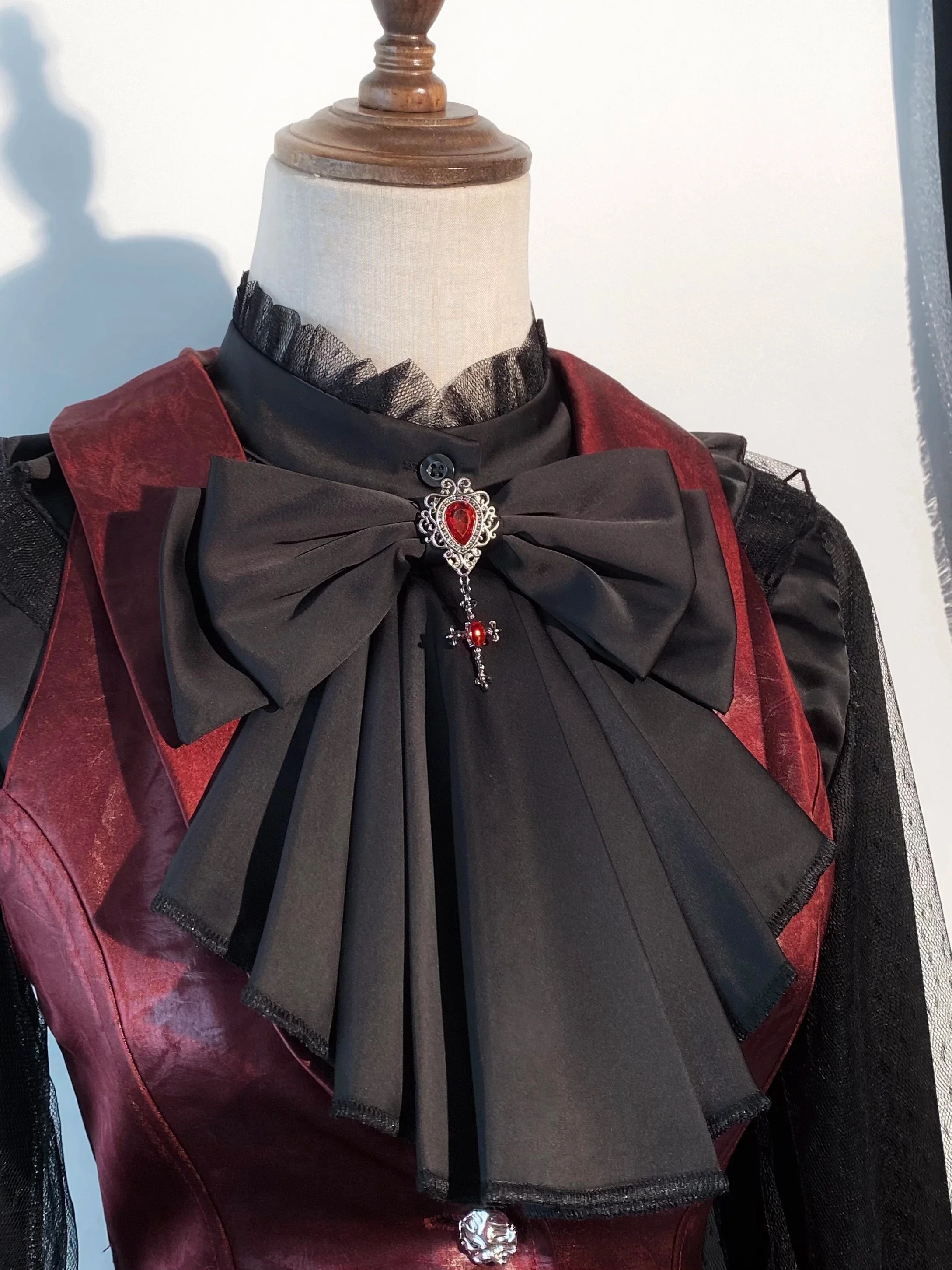 Bone Sword - Gothic Lolita Slim Fit Vest, Bone-sword Embroidery - Image 7