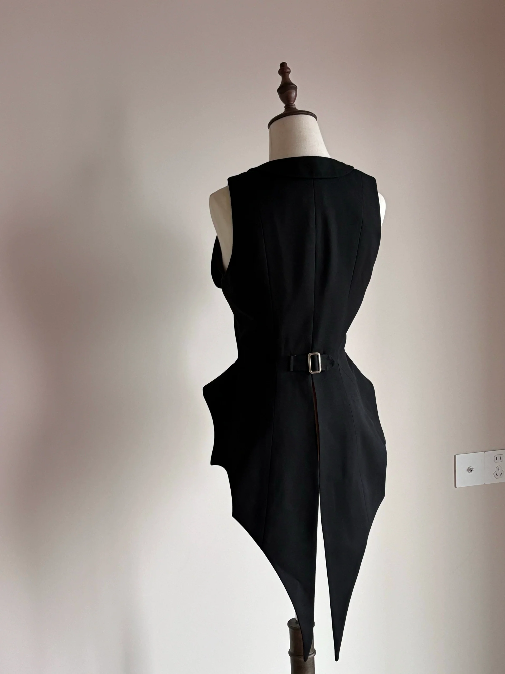 FlowerFairyDaily - Final Nocturne - Black Gothic Lolita Vest, Bat-Wing Shape - Image 12