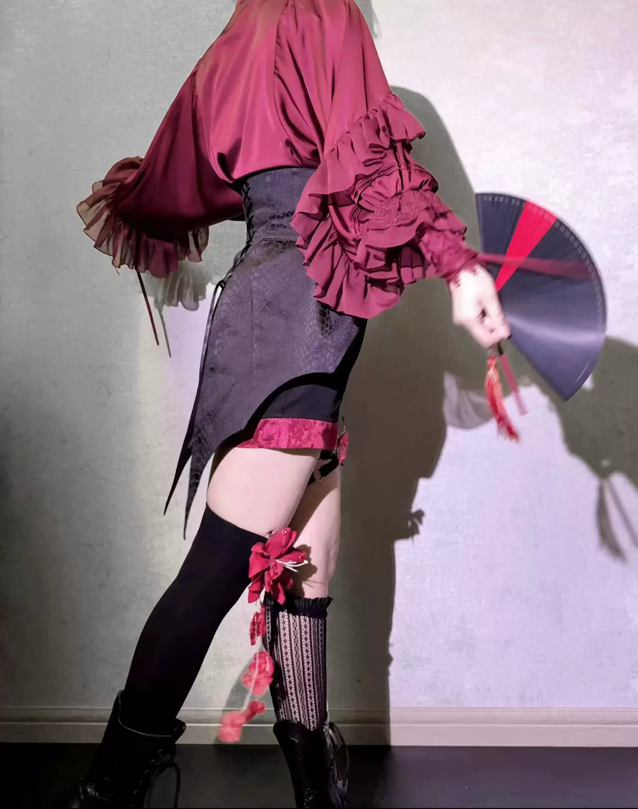 Blue Moon Bone Erosion - Gothic Lolita Waist Cincher, Bat Wing Hem - Image 27