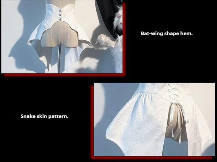 Blue Moon Bone Erosion - Gothic Lolita Waist Cincher, Bat Wing Hem - Image 41