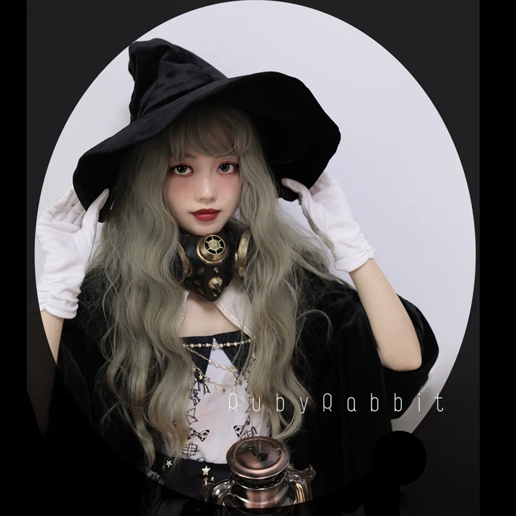 Gothic Lolita Witch Hat Velvet Halloween Hat Wide Brim - Image 16
