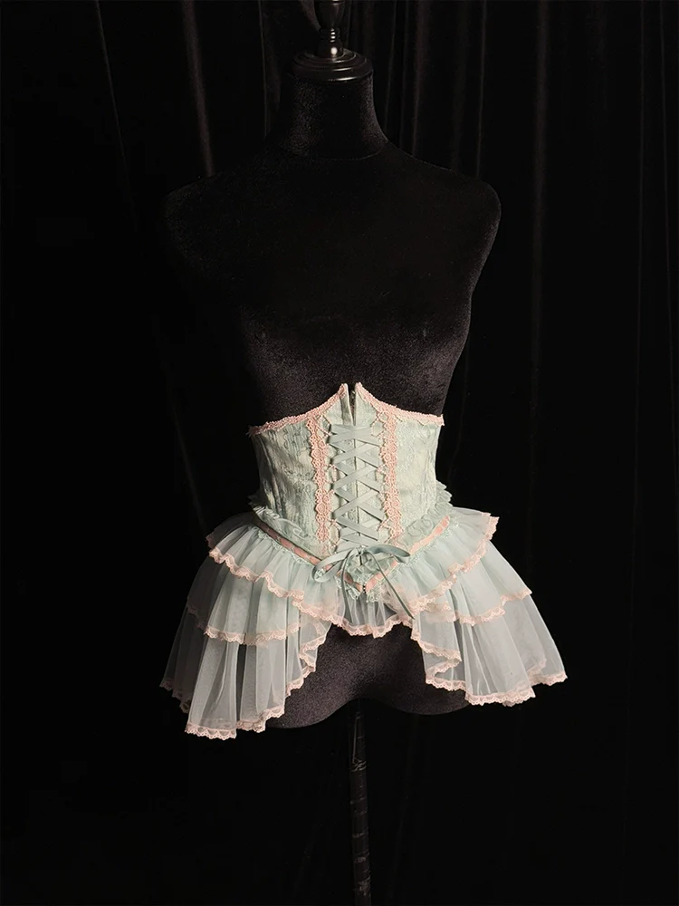 Alice Girl - Cross - Gothic Princess Lolita Corset with Multiple Layers Hem - Image 3