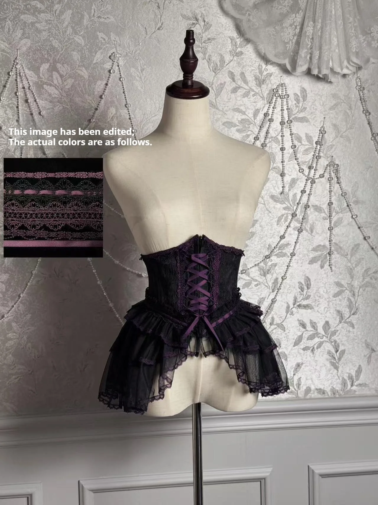 Alice Girl - Cross - Gothic Princess Lolita Corset with Multiple Layers Hem - Image 30
