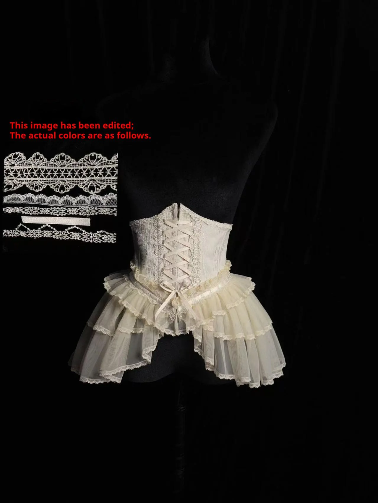Alice Girl - Cross - Gothic Princess Lolita Corset with Multiple Layers Hem - Image 31