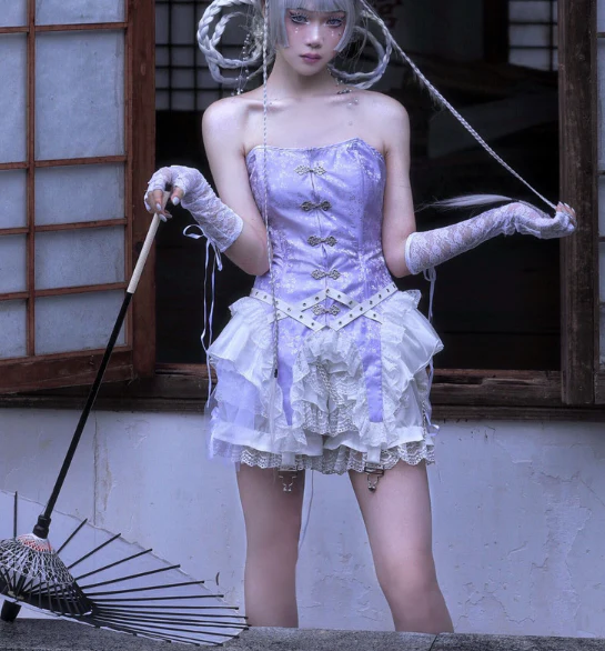 Blood Supply - Gothic Punk Lolita ShortsTiered Lace Pantskirt - Image 12