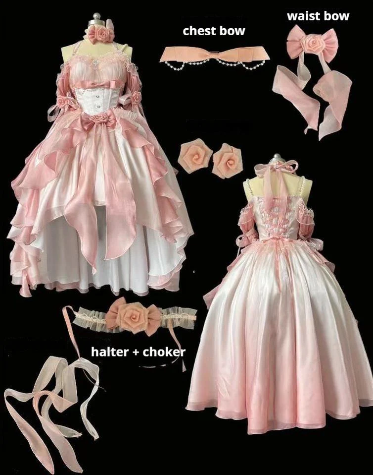 Meowing and fruity - Midsummer Dream - Gradient Color Wedding Lolita JSK Dress Set, Fishbone Waist - Image 22