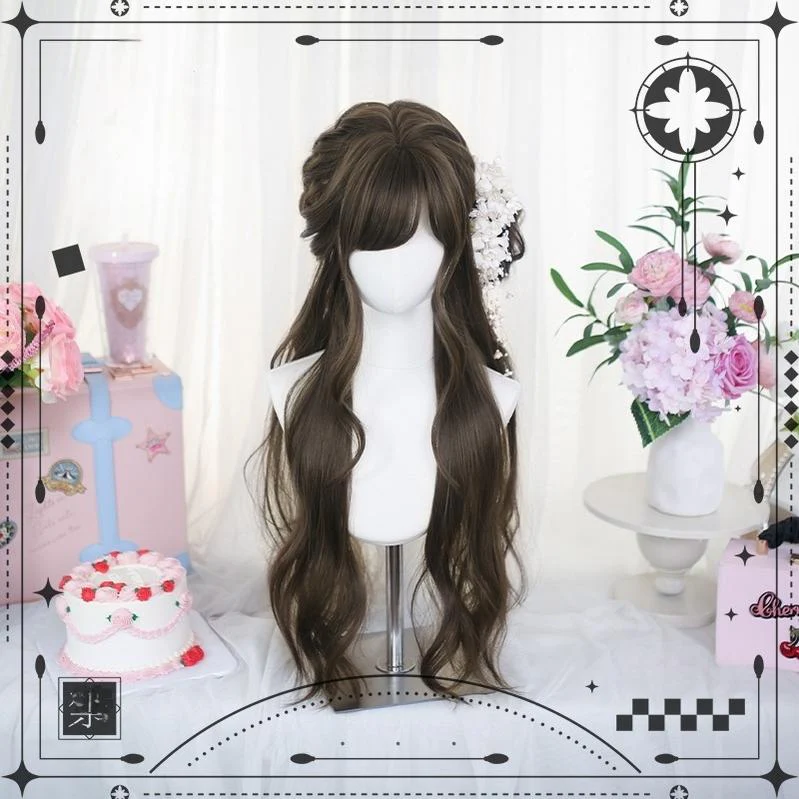 Dalao Home - Grey Brown Classic Lolita Long Wig With Natural Wavy - Image 4