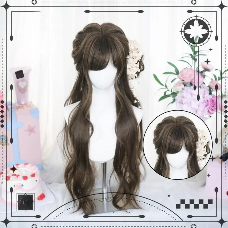 Dalao Home - Grey Brown Classic Lolita Long Wig With Natural Wavy - Image 5