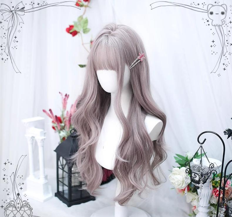 Dalao Home - Yunyi - Grey-purple Lolita Wig Sweet Long Curls Wig - Image 3