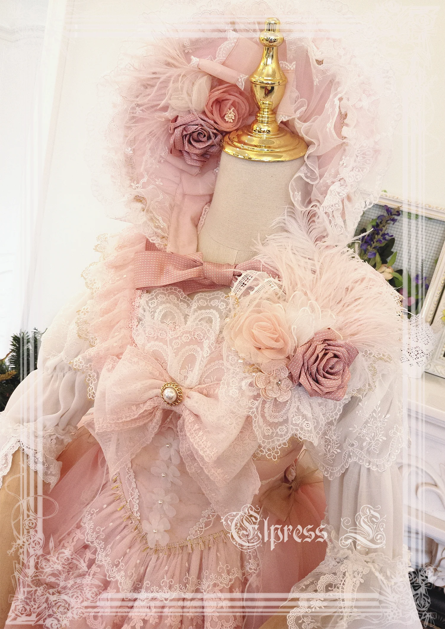 Christmas Flower Hairpins Lolita Mesh Veil KC Bonnet - Image 22