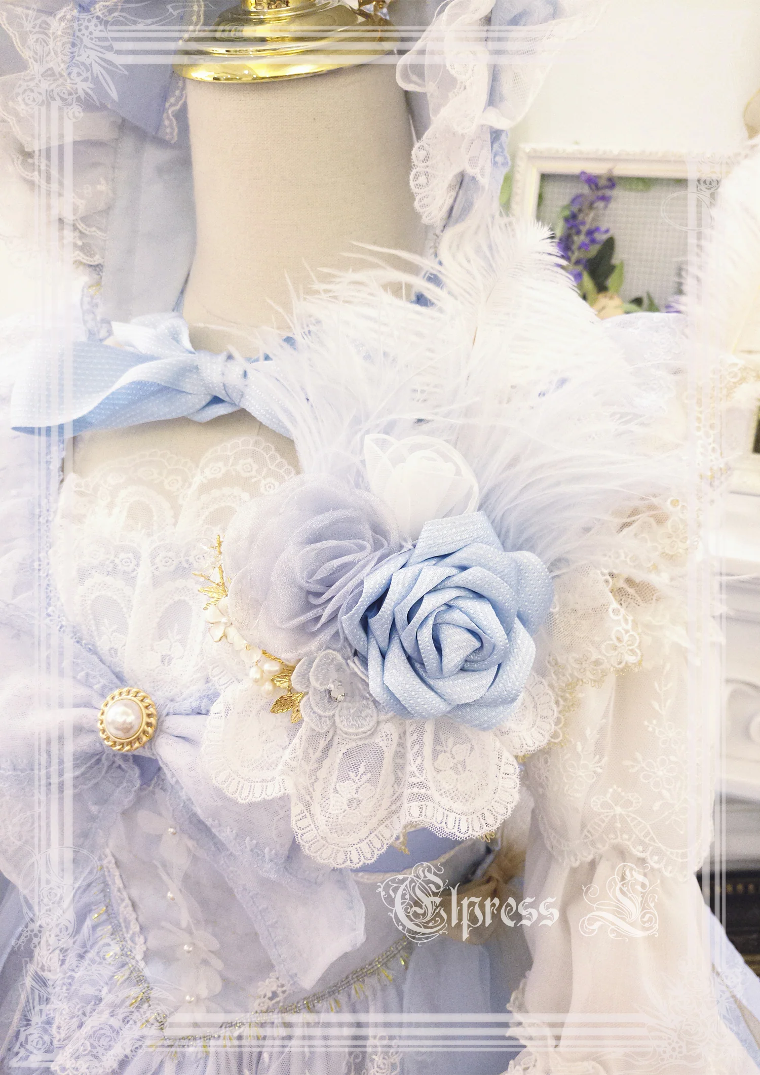 Christmas Flower Hairpins Lolita Mesh Veil KC Bonnet - Image 23