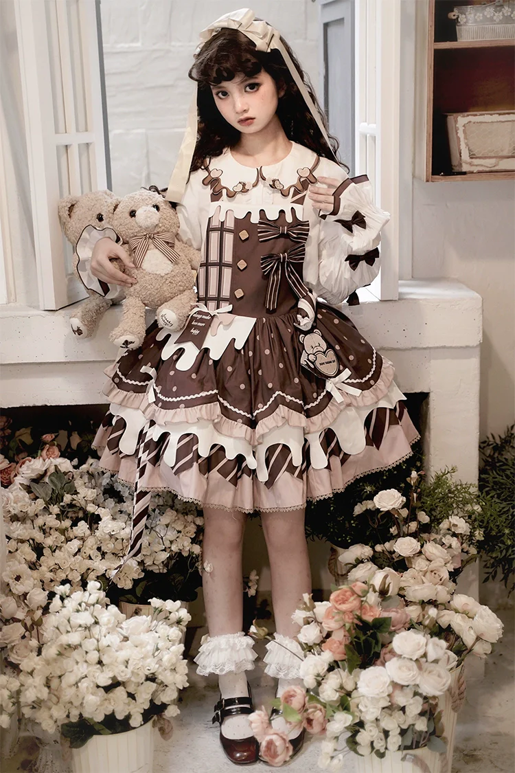 Chocolate Milk Pie - Sweet Lolita Jumper Dress Summer Salopette - Image 10