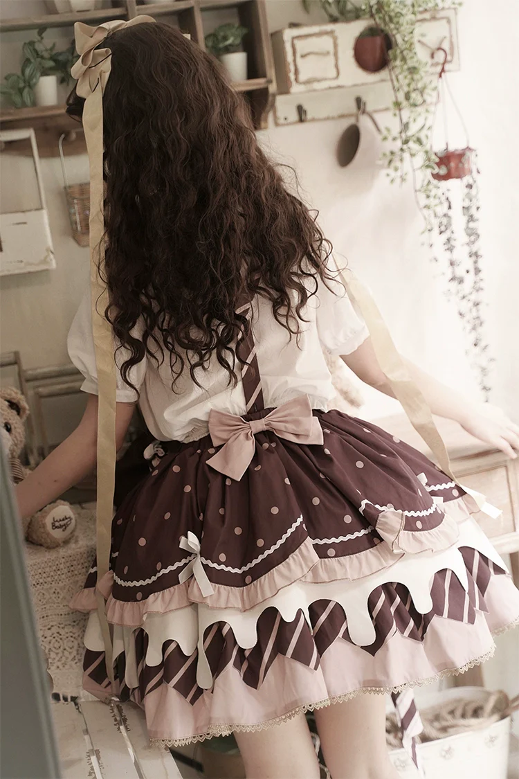 Chocolate Milk Pie - Sweet Lolita Jumper Dress Summer Salopette - Image 11