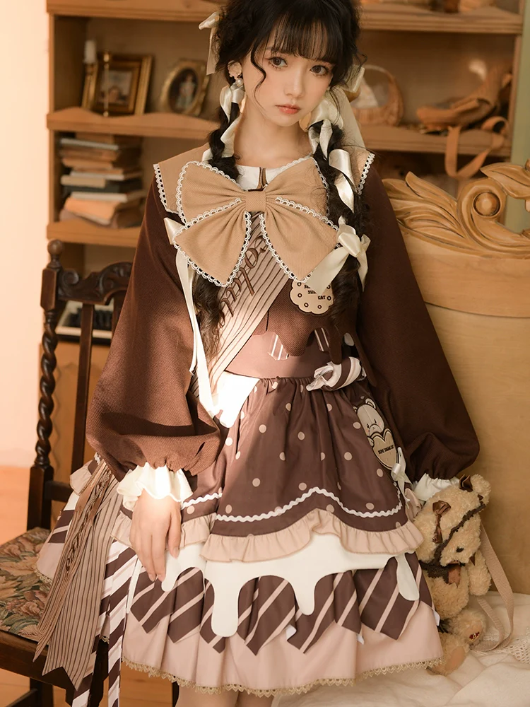 Chocolate Milk Pie - Sweet Lolita Jumper Dress Summer Salopette - Image 12