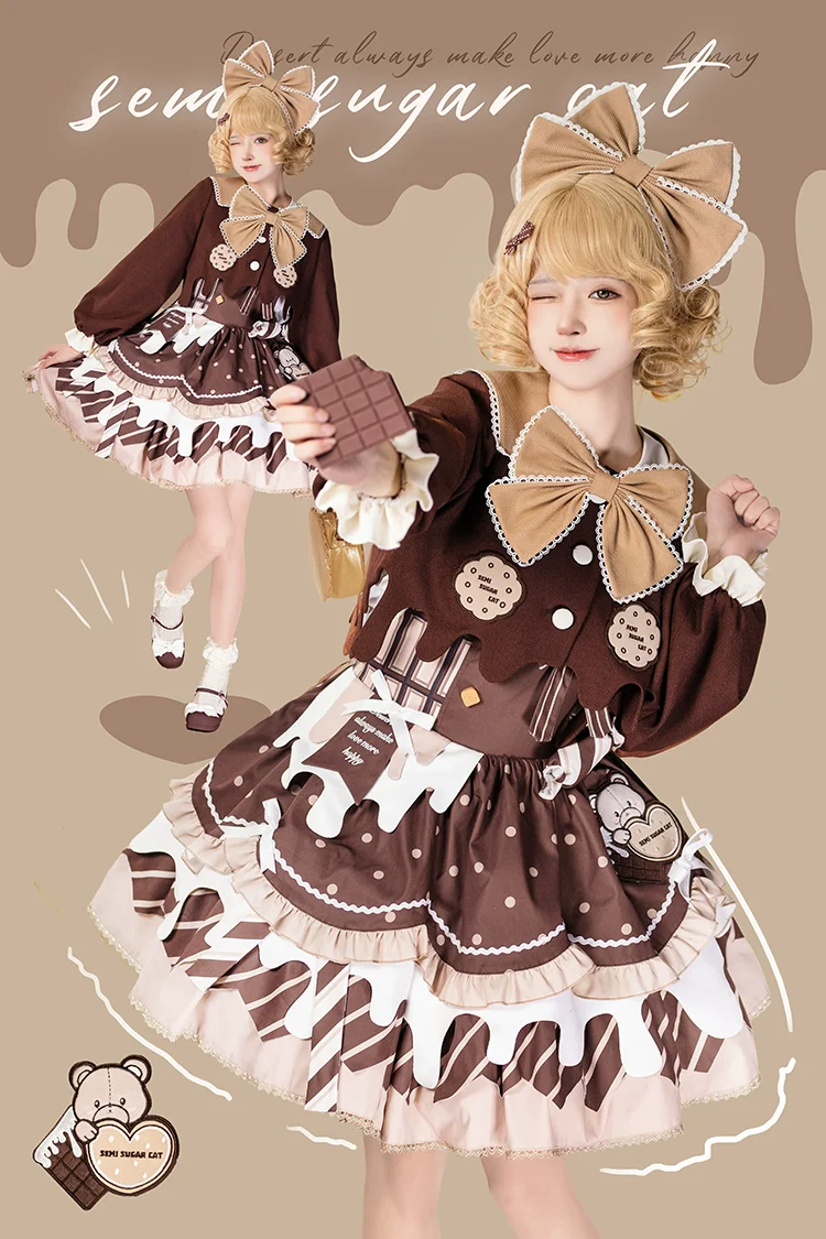 Chocolate Milk Pie - Sweet Lolita Jumper Dress Summer Salopette - Image 13