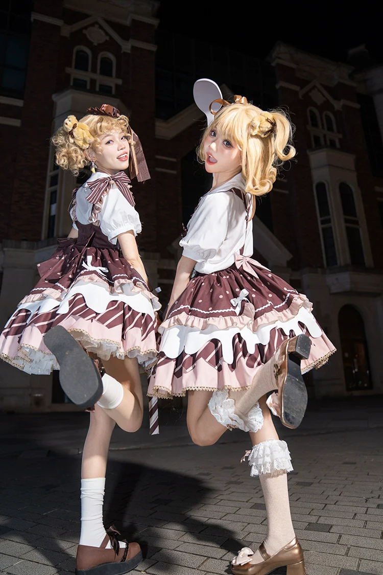 Chocolate Milk Pie - Sweet Lolita Jumper Dress Summer Salopette - Image 16