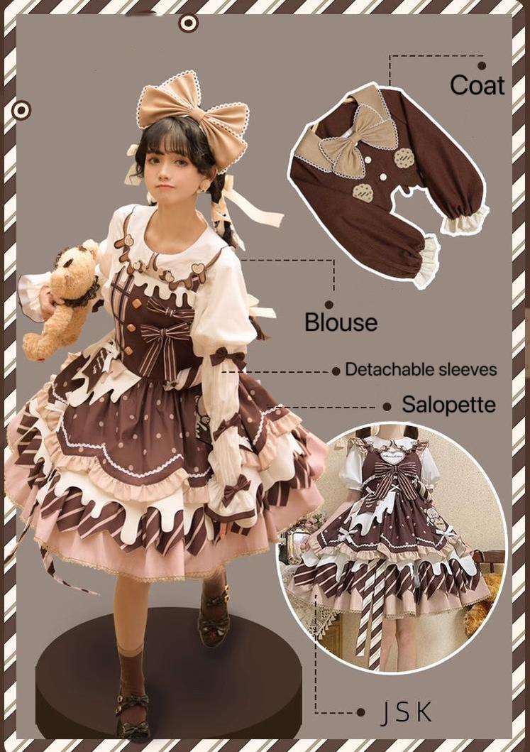 Chocolate Milk Pie - Sweet Lolita Jumper Dress Summer Salopette - Image 18