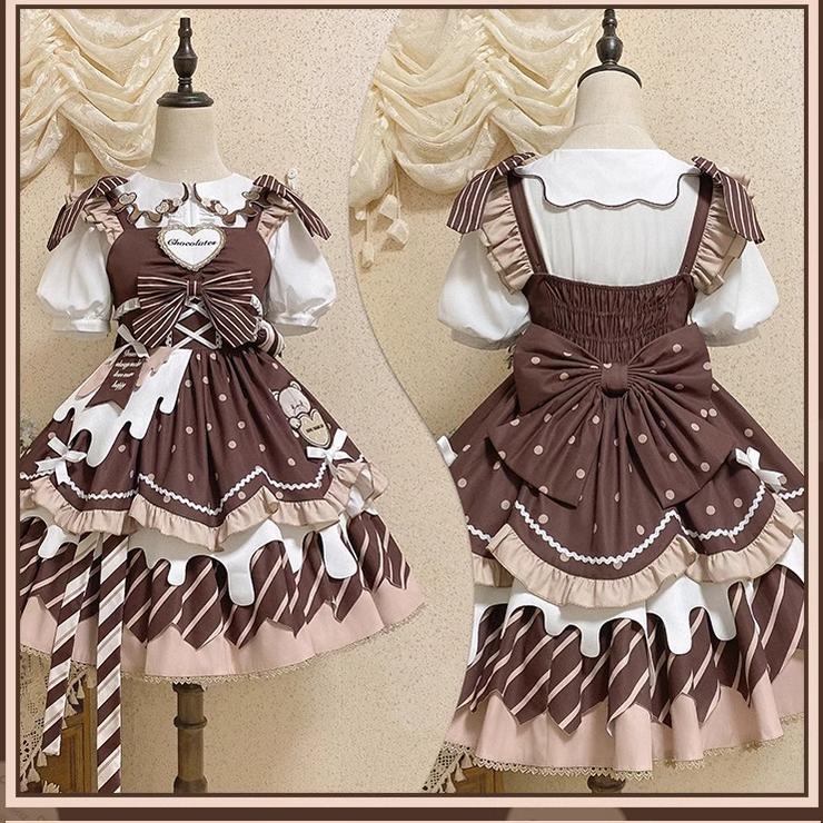 Chocolate Milk Pie - Sweet Lolita Jumper Dress Summer Salopette - Image 19