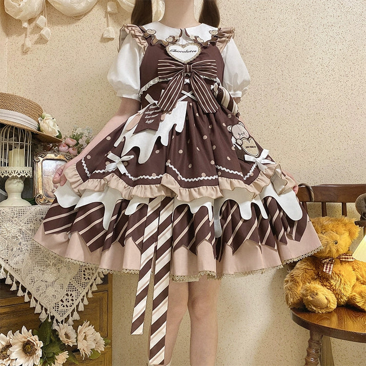 Chocolate Milk Pie - Sweet Lolita Jumper Dress Summer Salopette - Image 20