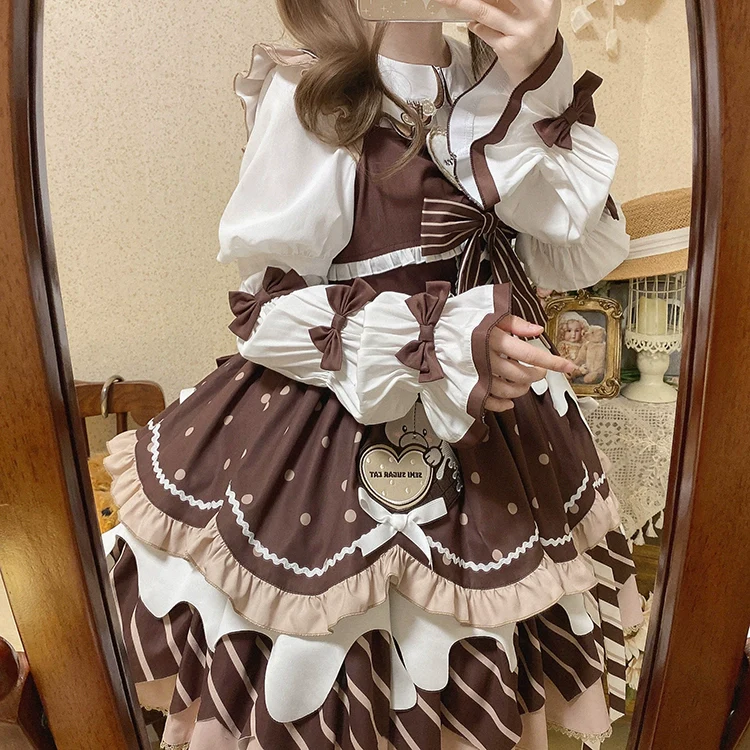 Chocolate Milk Pie - Sweet Lolita Jumper Dress Summer Salopette - Image 23