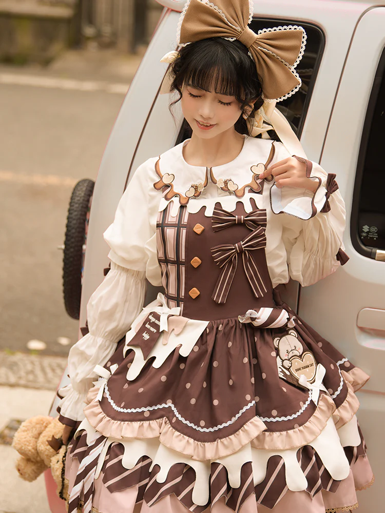 Chocolate Milk Pie - Sweet Lolita Jumper Dress Summer Salopette - Image 4