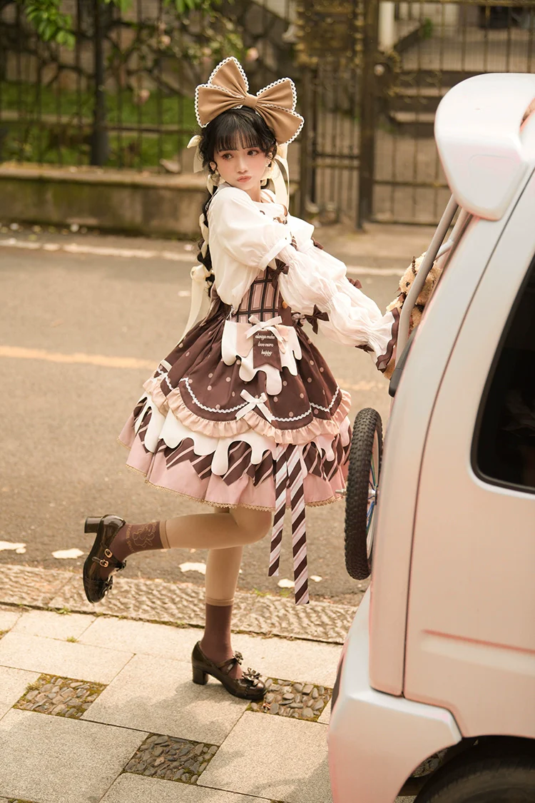 Chocolate Milk Pie - Sweet Lolita Jumper Dress Summer Salopette - Image 6