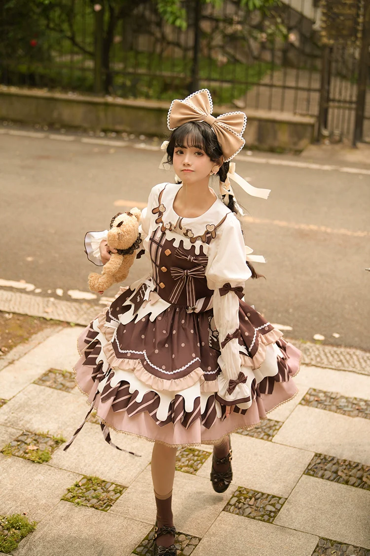 Chocolate Milk Pie - Sweet Lolita Jumper Dress Summer Salopette - Image 7