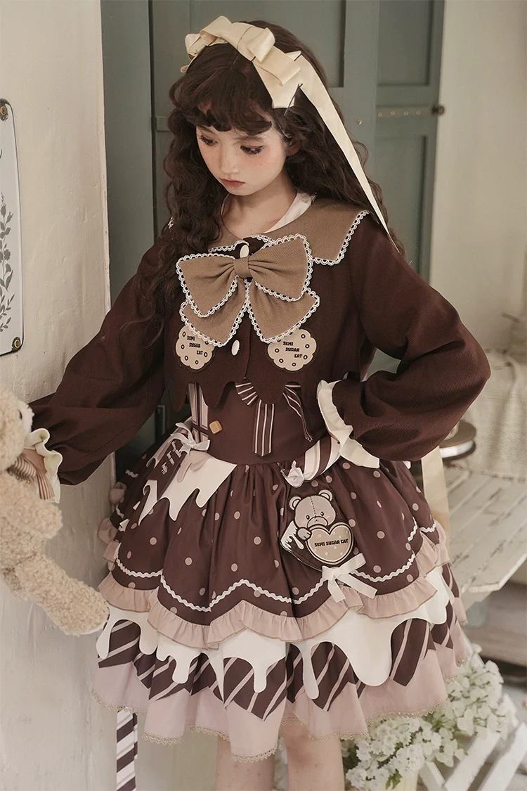 Chocolate Milk Pie - Sweet Lolita Jumper Dress Summer Salopette - Image 9