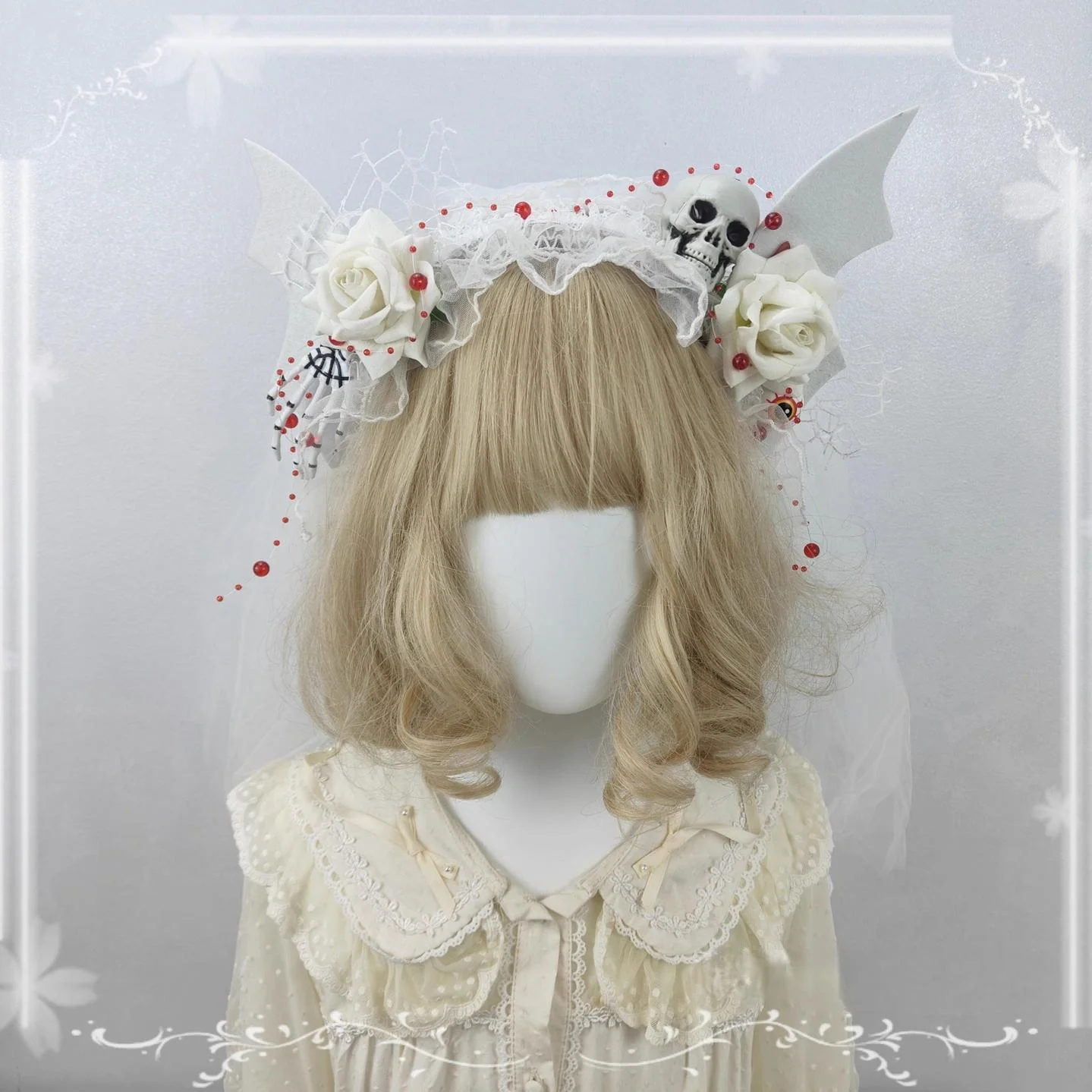 Halloween Gothic Lolita Accessories, White Bride Style
