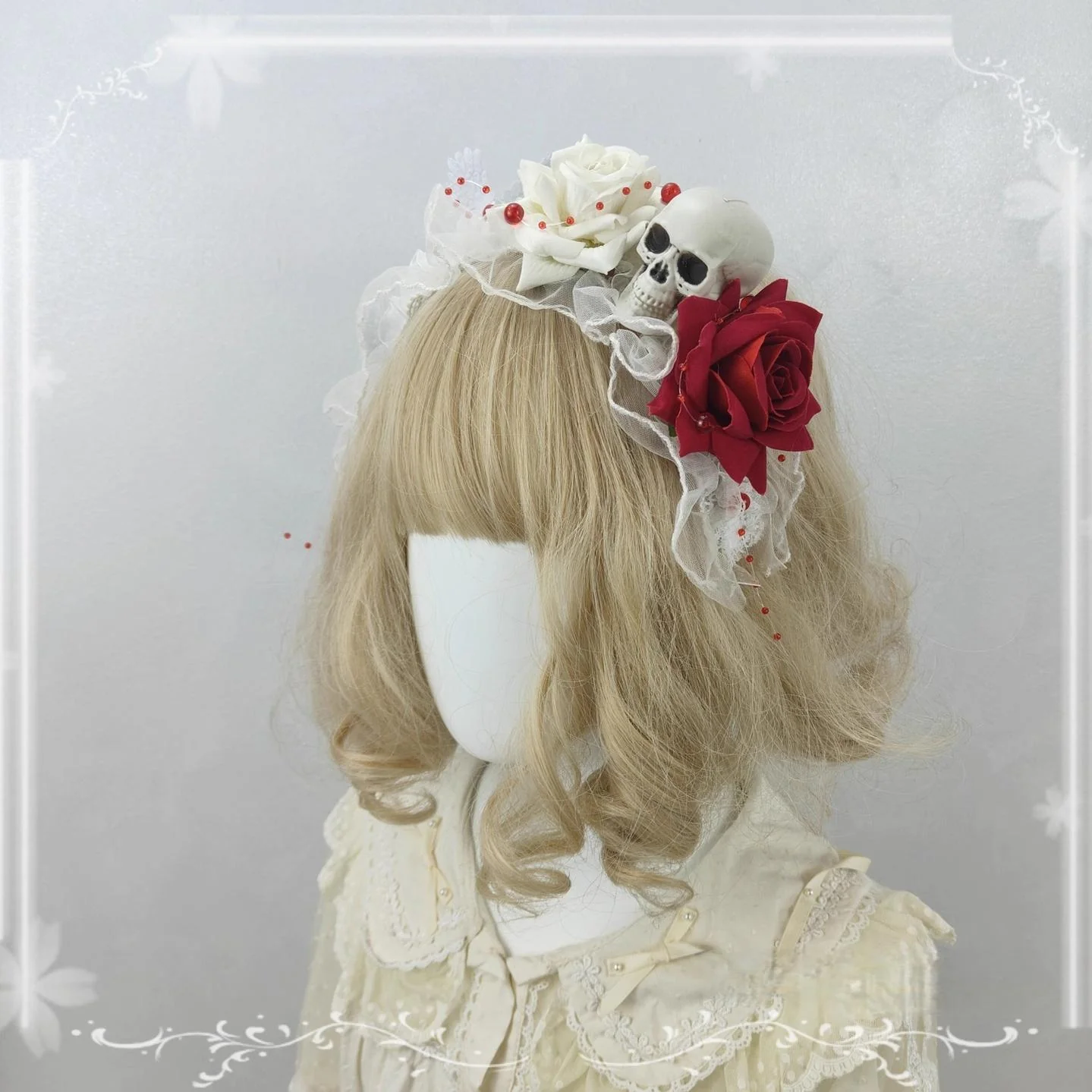 Halloween Gothic Lolita Accessories, White Bride Style - Image 2