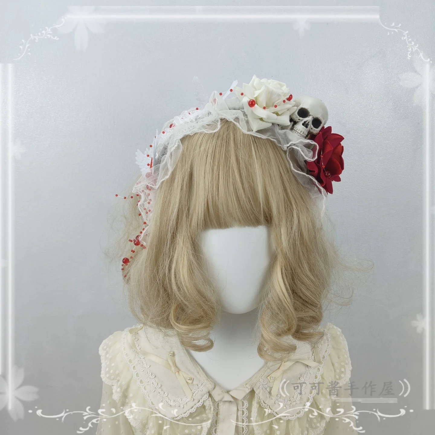 Halloween Gothic Lolita Accessories, White Bride Style - Image 3